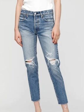 Moussy Vintage MV Visalia Distressed Tapered Jeans Size 26